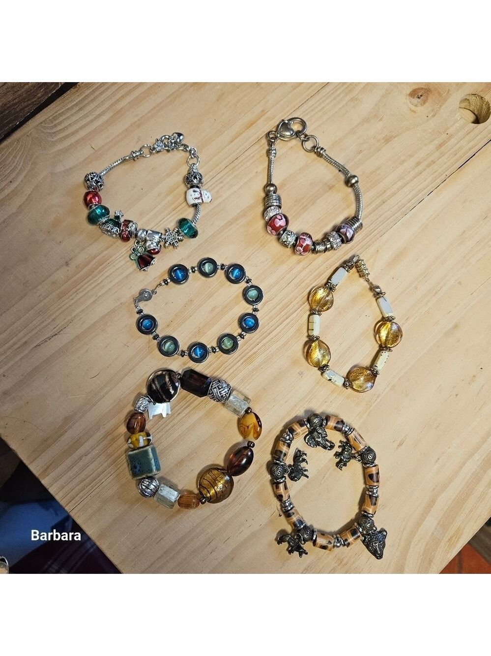 6-Piece Assorted Bead Clasp and Stretch Bracelets